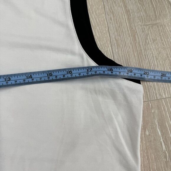Blanc Noir White and Black V-Neck Tank Top Size Med - Picture 9 of 9